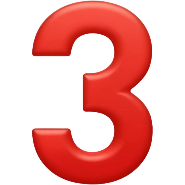 Red number "3" emoji