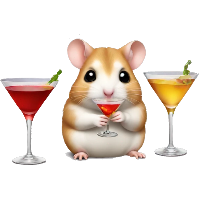 hamster drinking a martini emoji