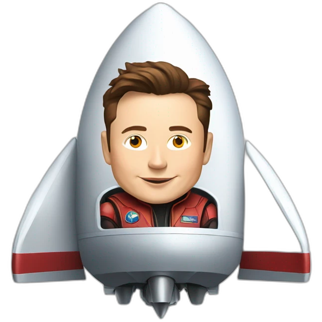 elon musk sitting on a rocket emoji