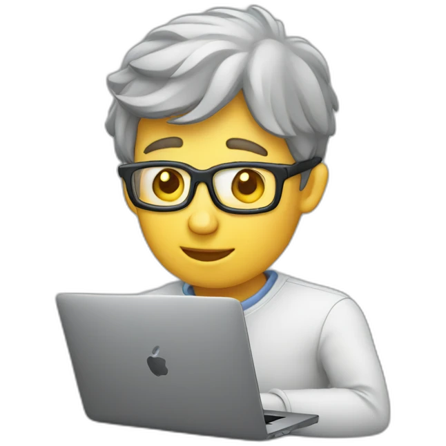 developer typing on macbook emoji