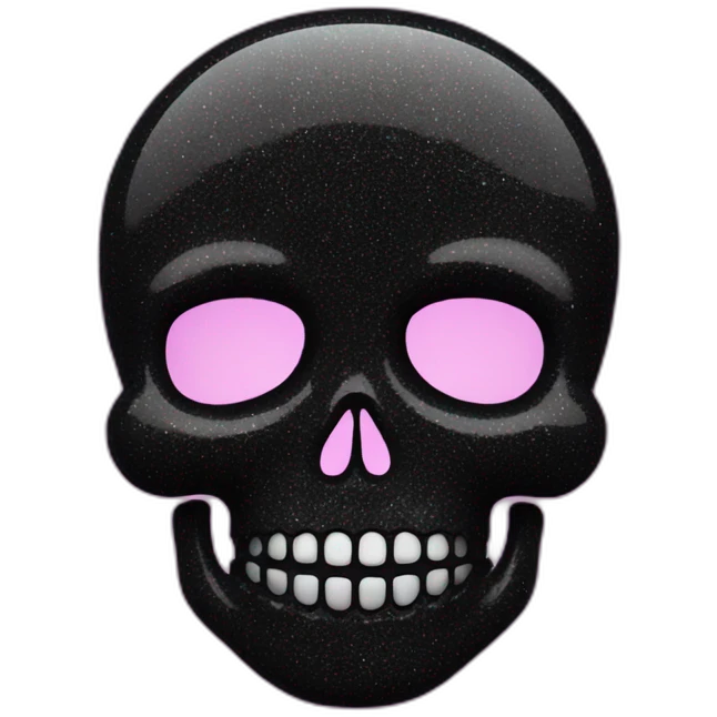 Black glitter skull emoji