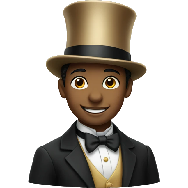 Smiling boy in top hat emoji