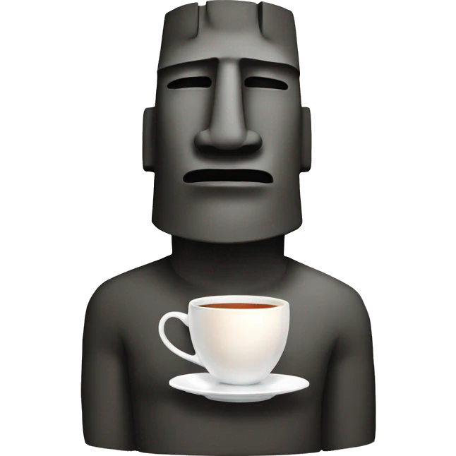 Moai with tea emoji