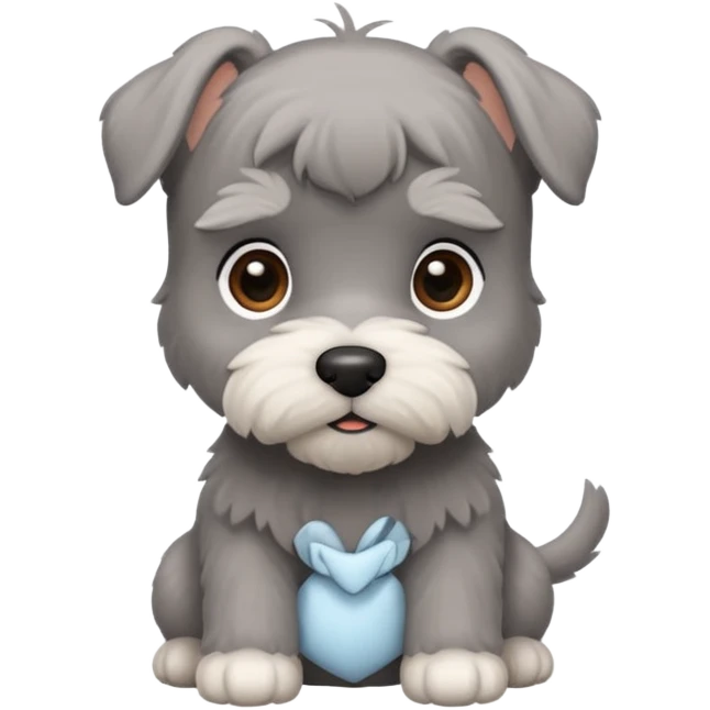 Schauzer mini gris perro mas cute emoji