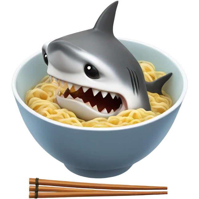 Shark eating ramen  emoji