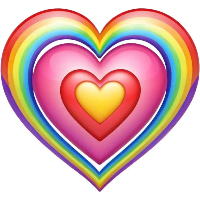 heart with spring rainbows emoji