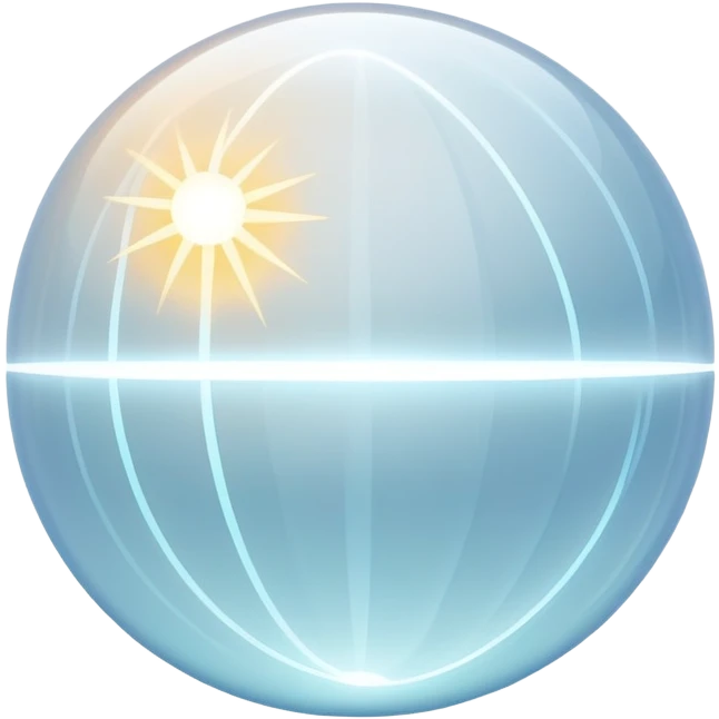 Delicate ethereal energy sphere with subtle radiating lines, personal style essence, soft minimalist design emoji