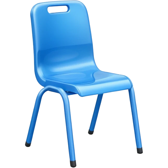moving blue school plastic chair emoji