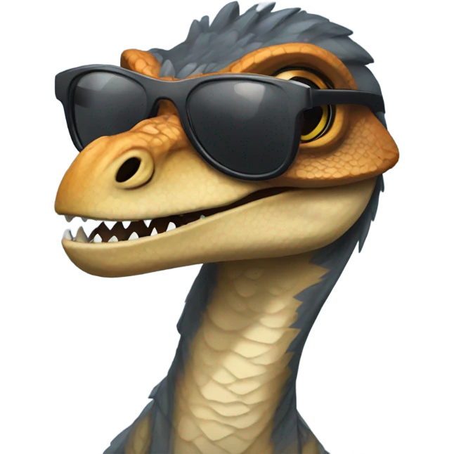Velociraptor wearing sunglasses  emoji