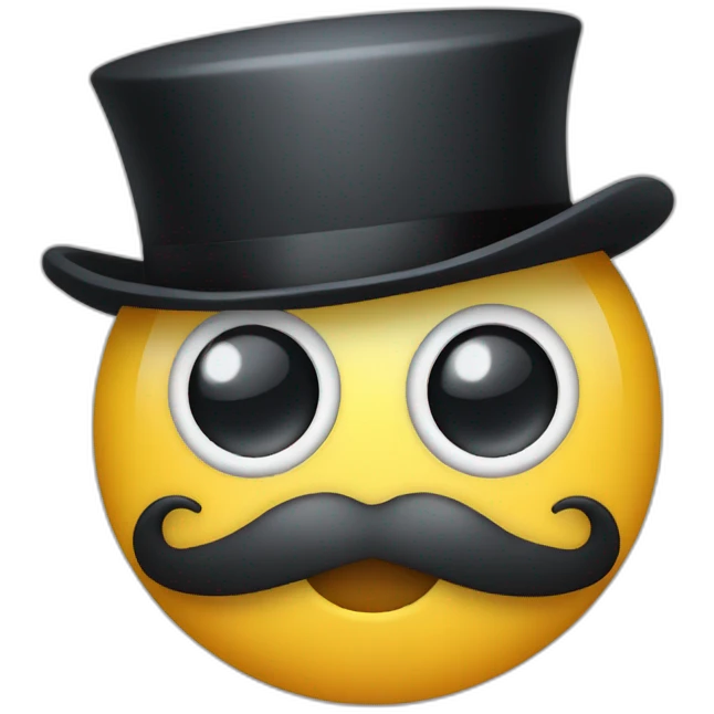 Joy emoji bit with a monocle and tophat emoji