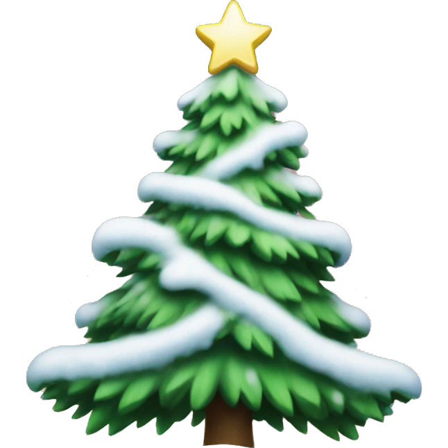 Christmas tree with snow emoji