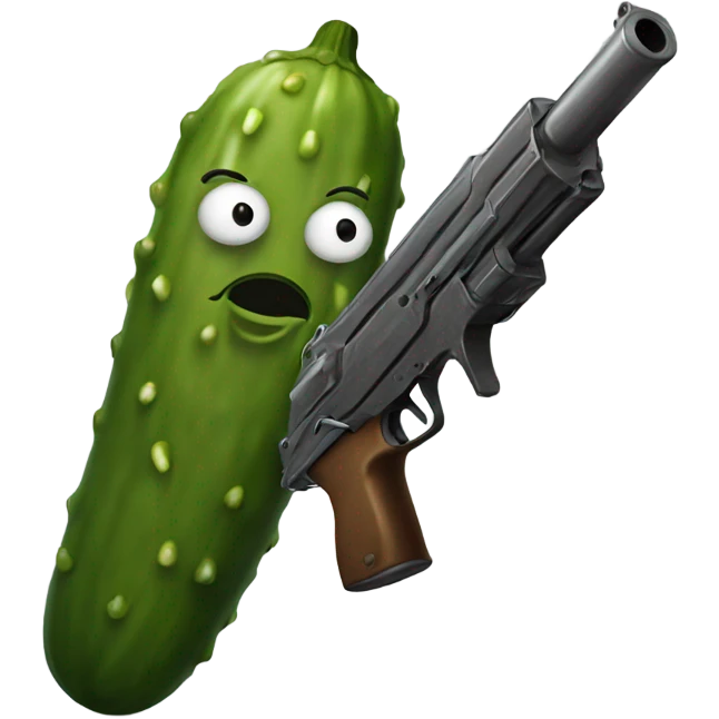 Pickle with a gun emoji