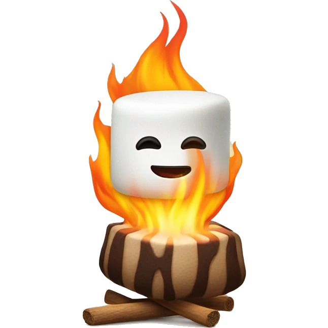 marshmallow on fire emoji