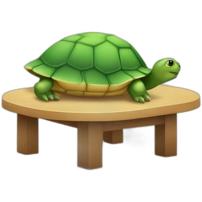 Tortue sur table emoji