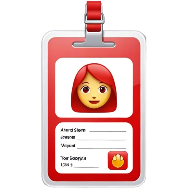 Red ID CARD without the person emoji