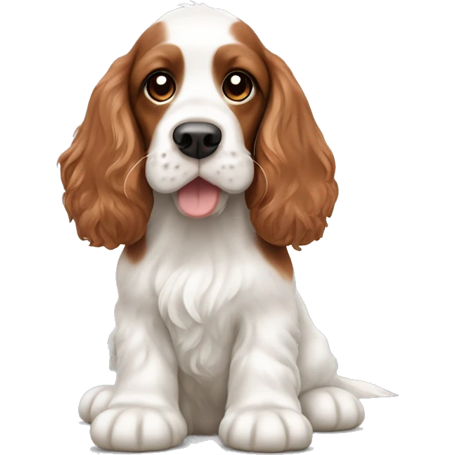 ￼ white and copper cocker spaniel emoji