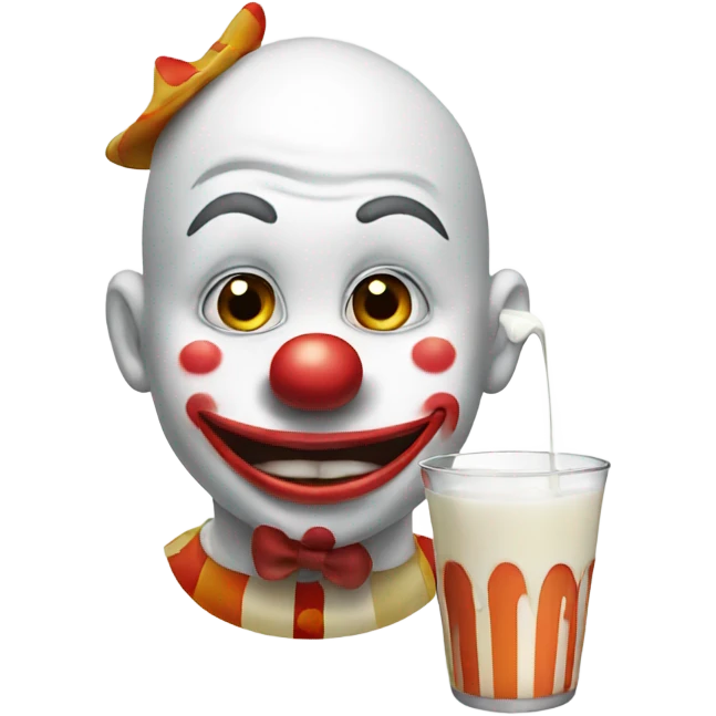 Clown drinking milk emoji