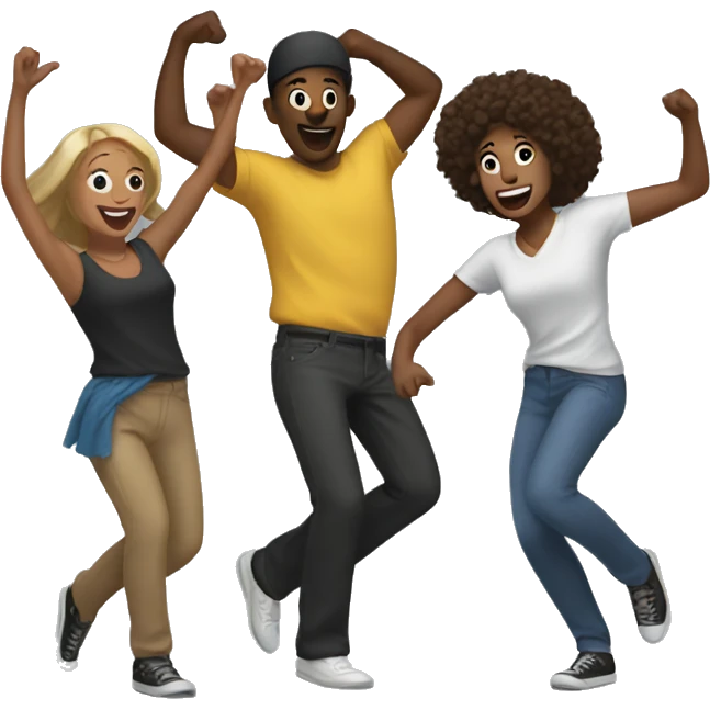 Friends dancing emoji