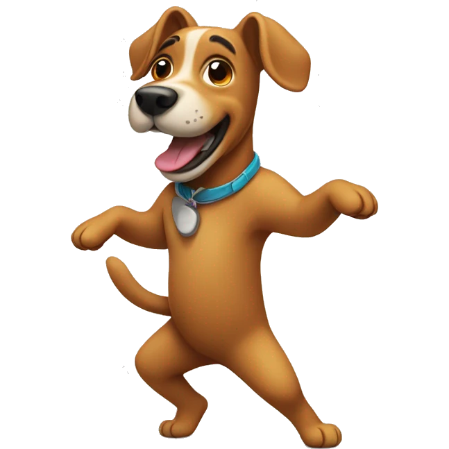 a dog dancing emoji