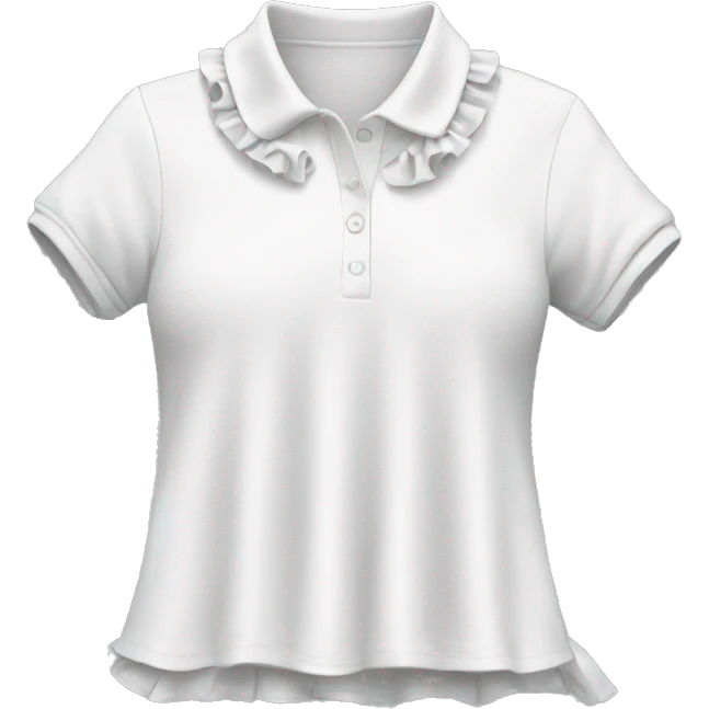 white ruffle polo shirt no model emoji