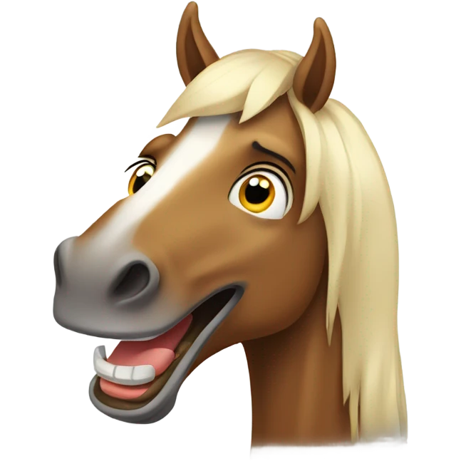 A horse smiling emoji