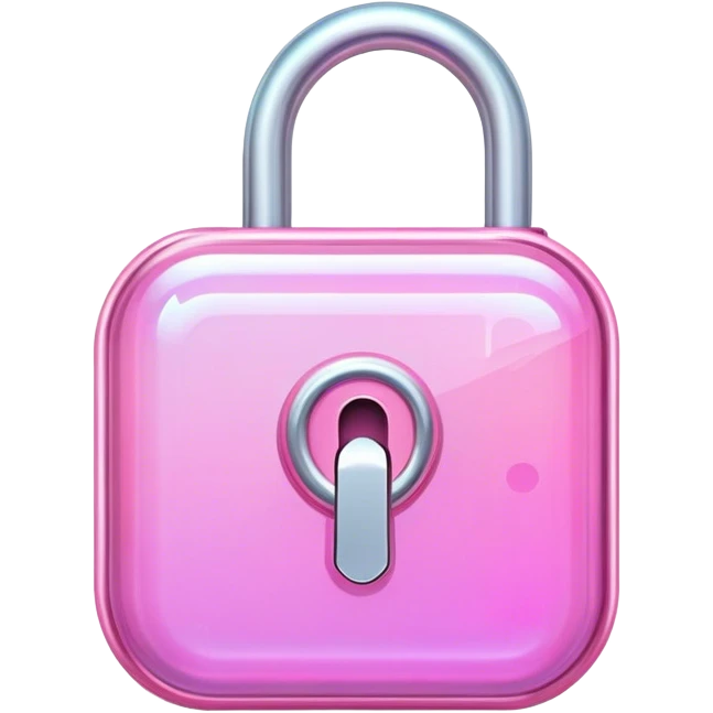 Holographic and glassmorphic pink lock emoji