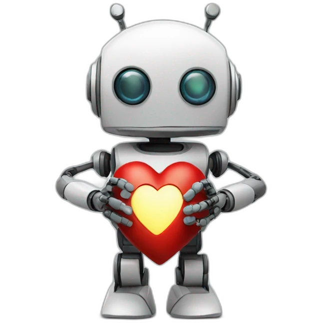 robot doing heart with hands emoji