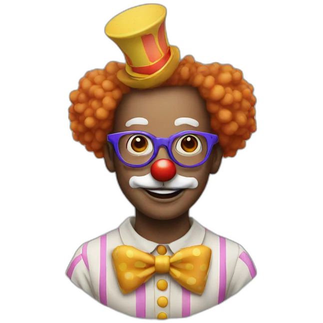 Clown with glasses emoji