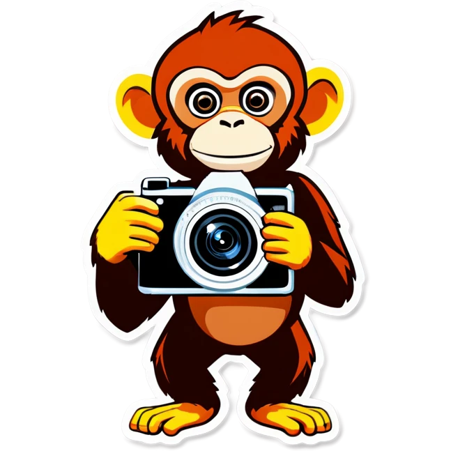 Monkey with camera emoji