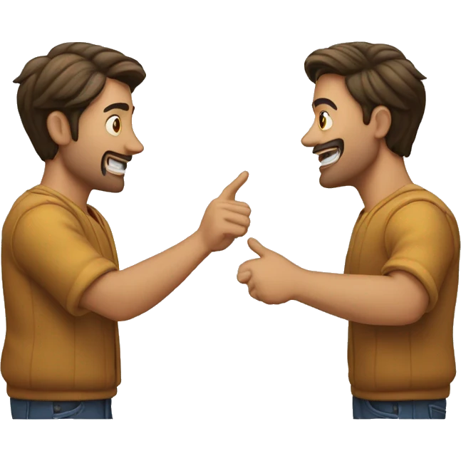 one guy facing and point another guy emoji