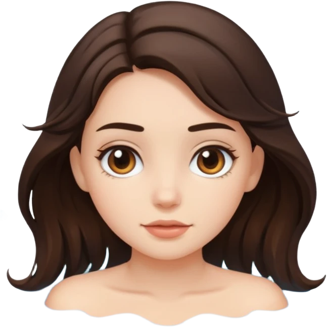 Brunette girl with cool water emoji