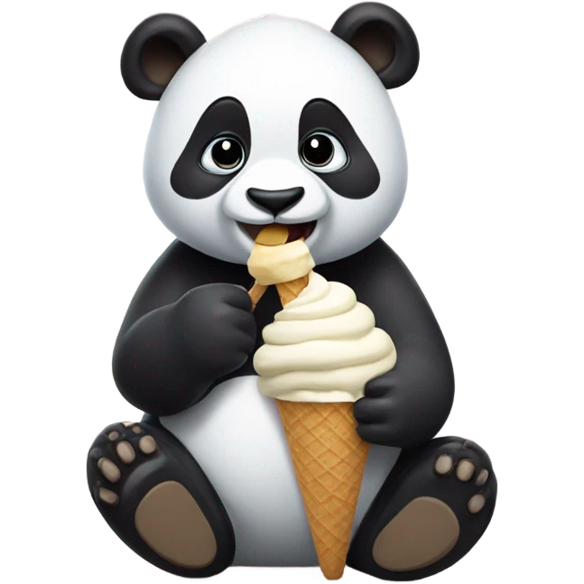 Panda eating ice cream emoji
