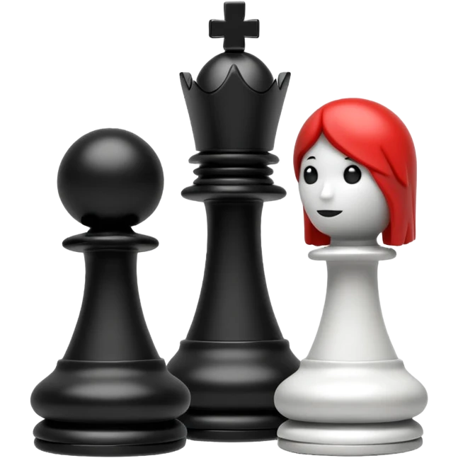 two chess figures white and black emoji