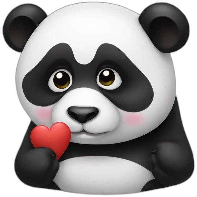 Panda kissing emoji