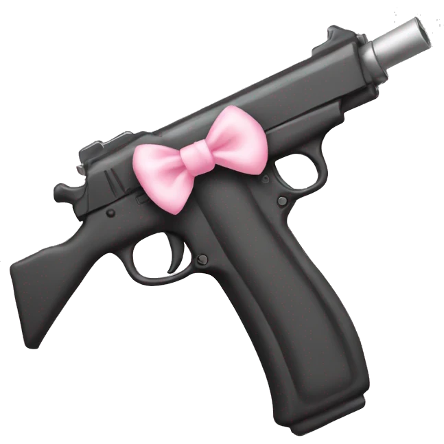 Gun with a light pink bow  emoji
