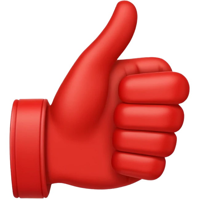 crea un dedo de like en color rojo al centro debe ir la frase "caja cusco" en color blanco emoji
