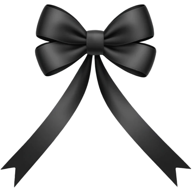black THIN ribbon bow emoji