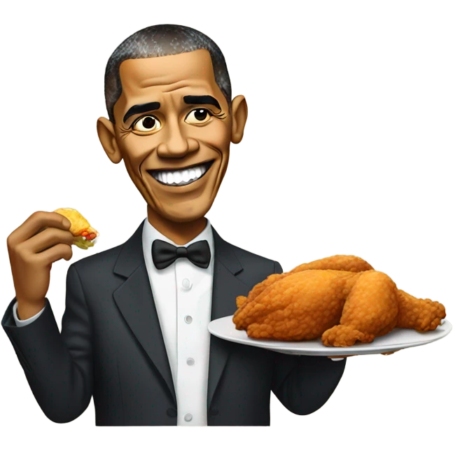 Obama eating chicken  emoji