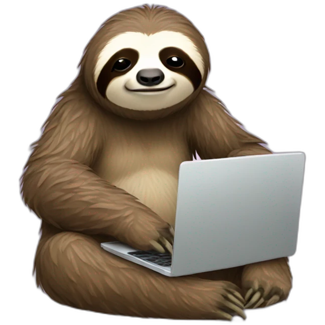tired Sloth with a laptop emoji
