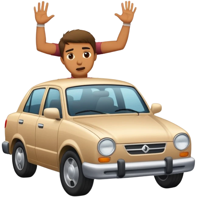 Guy getting hit by car  emoji