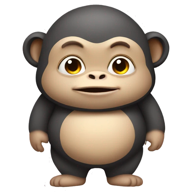 chubby monkey with a belly emoji