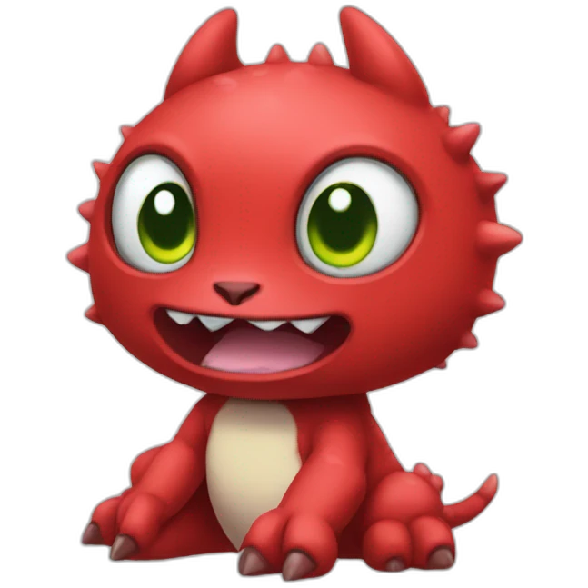 red baby Digimon creature emoji