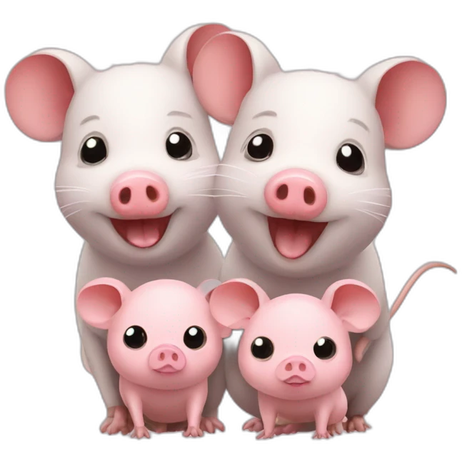Mouse with two pigs emoji