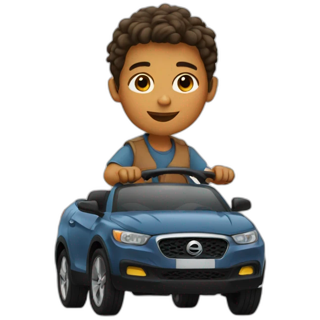 boy driving a car  emoji