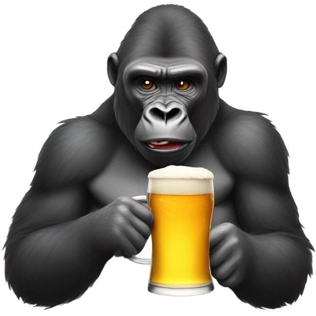 Gorilla drinking beer emoji