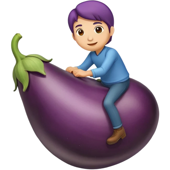 riding eggplant emoji | AI Emoji Generator