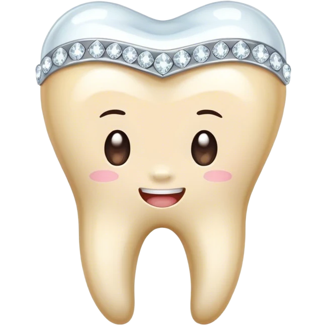 Kawaii Tooth with diamonds emoji