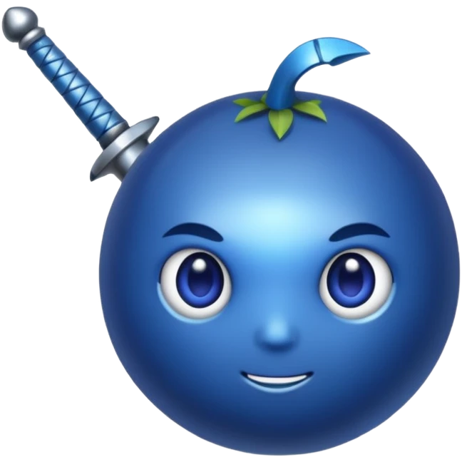 Blueberry fruit with sword emoji