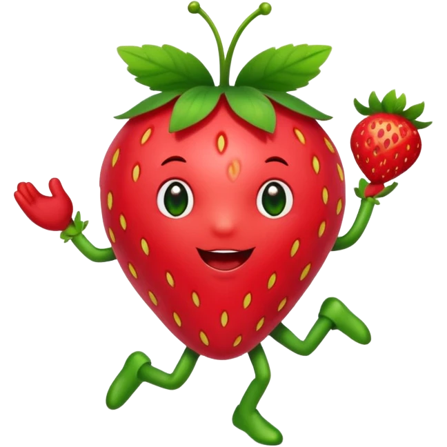 A Dancing strawberry  emoji