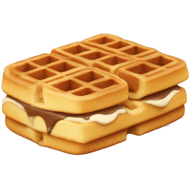 dessert round waffle roll with brown cream inside emoji